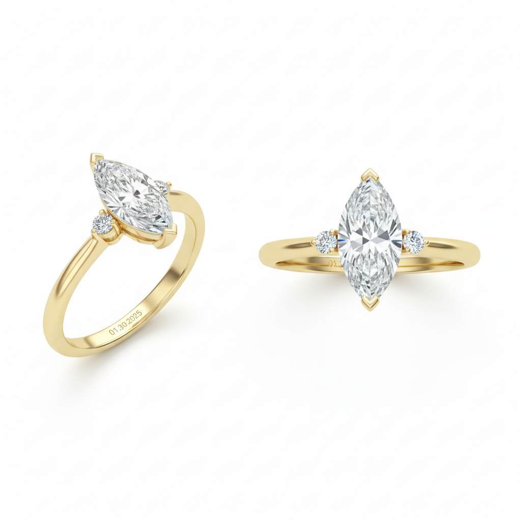 AI-generated marquise diamond ring design